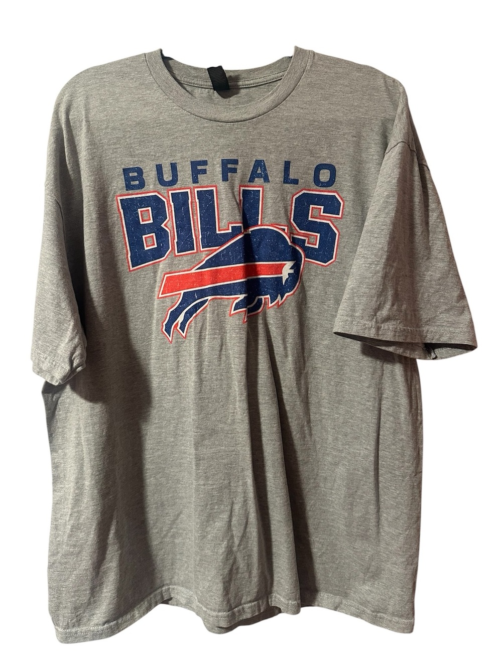 Gildan Gray Buffalo Bills Logo Short Sleeve Tee